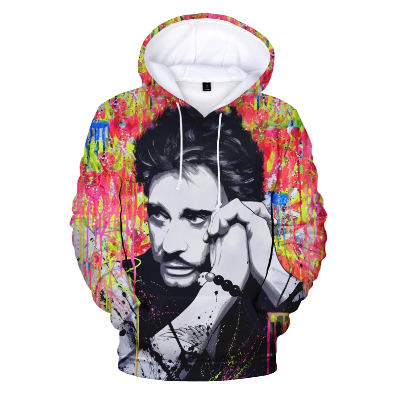 thumbnail image 1 of Sudadera con capucha para hombre y mujer con estampado 3D del cantante francés Johnny Hallyday, jersey informal de gran tamaño, sudadera popular de moda, ropa de tendencia para hombre, 1 of 4