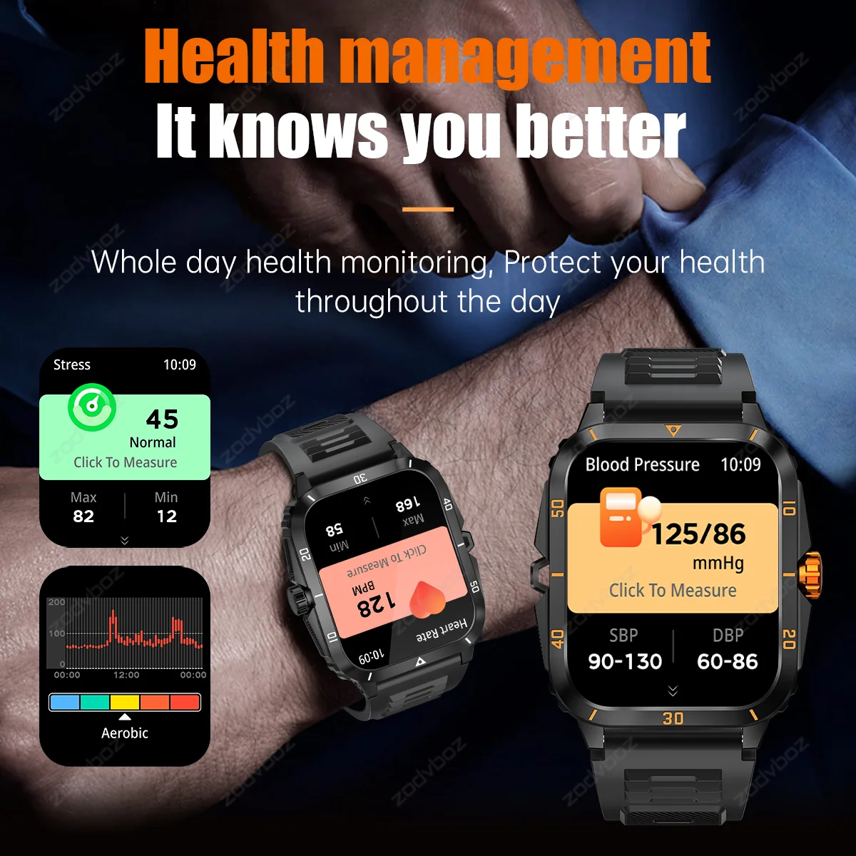 2024 Nieuwe Outdoor Smart Watch Mannen 1.96 Inch Scherm Bluetooth Call Sport Horloges Vrouwen 3atm Waterdichte Smartwatch Voor Zwemmen