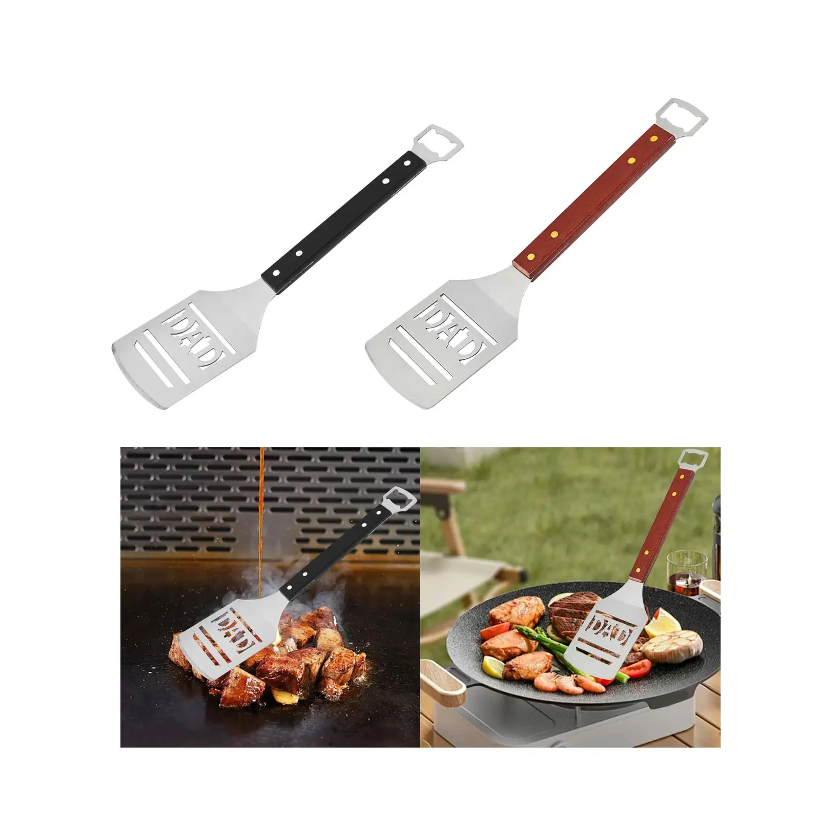 Stainless Steel BBQ Spatula Father`s Day Gifts for Campfire Parties Camping