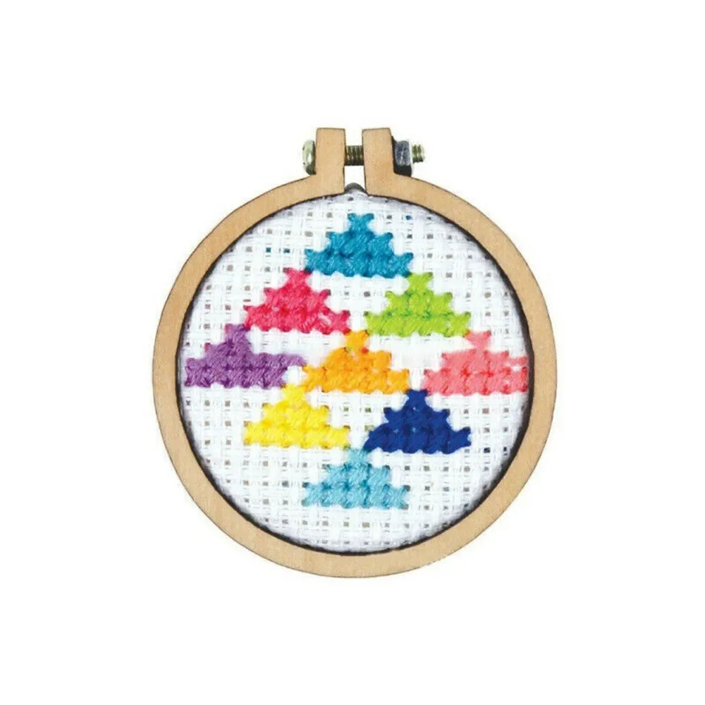 Piutouyar Stickrahmen-Set, 3 Stück – 17 Cm, Holzoptik – Für Kreuzstich, Handarbeit & Deko