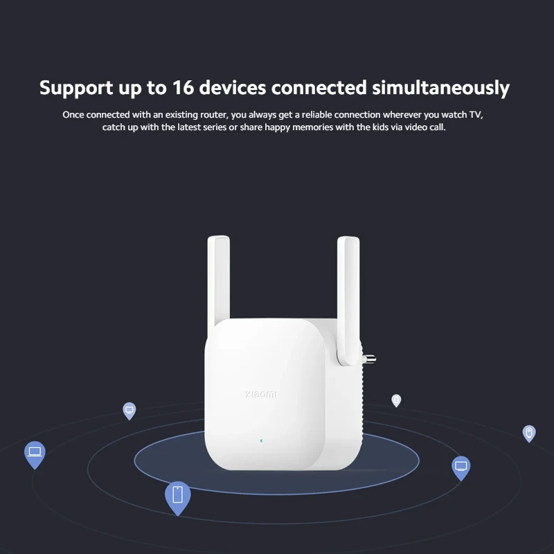 Xiaomi Wifi Range Extender Versão Global Amplificador Inteligente Plug ue Antenas Externas até 300mbps N300 2.4g - Imagem 4