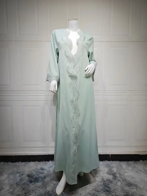 Femmes musulmanes Robe Maxi dubaï ouvert Abaya turquie caftan Eid Kimono Cardigan Islam Jalabiya Kebaya Caftan Marocain Femme Robe