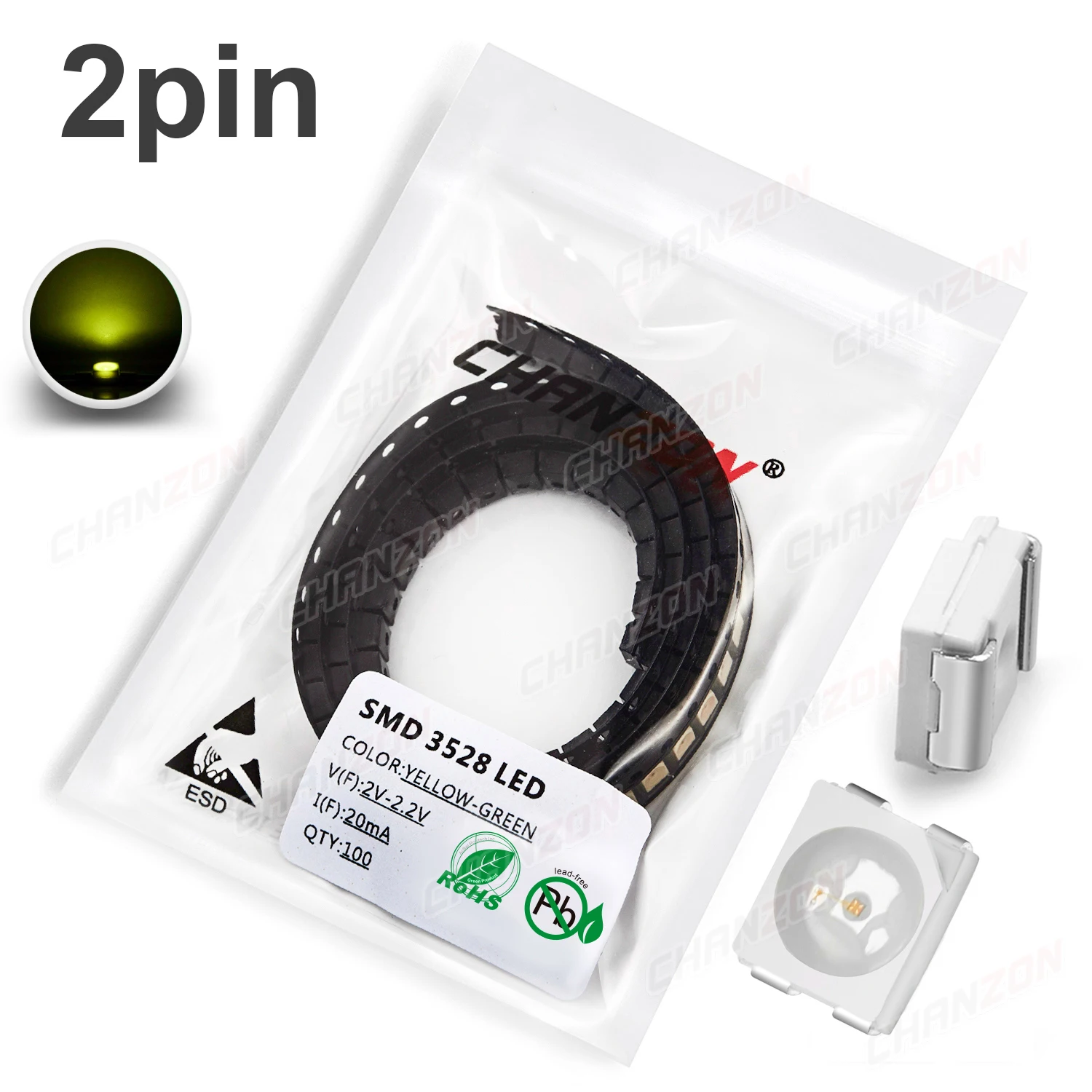ตัวเลือกสินค้า แผงวงจร SMD LED สีครบ 100 ชิ้น