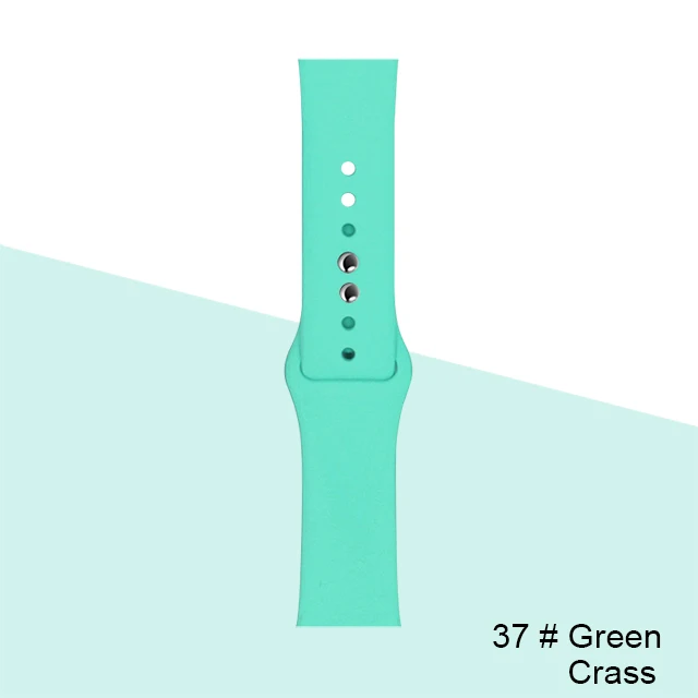 Silicone Strap For Apple Watch band 45mm 41mm 44mm 40mm 38mm 42mm Watchband Bracelet Correa For Iwatch Series 6 Se 5 4 3 7 Grccn-Grass-37