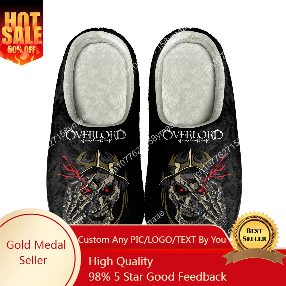 Hot Anime Overlord Home Cotton Custom Slippers High Quality Mens Womens Plush Fashion Casual Keep Warm Shoes Thermal Slipper