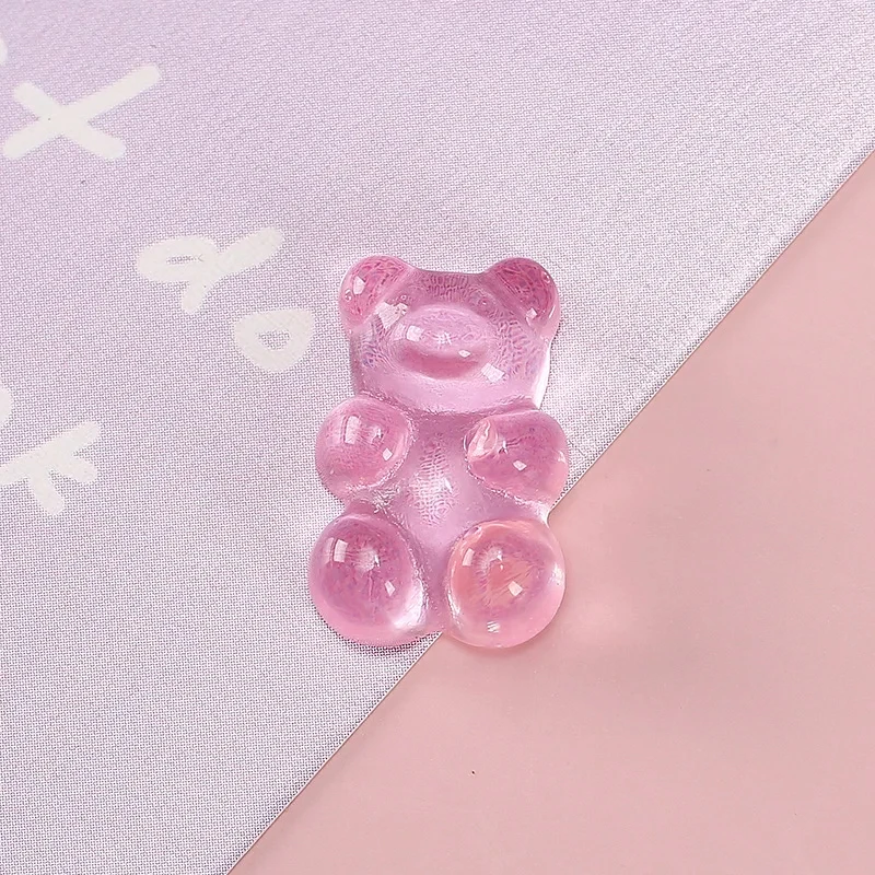 50 Stück 3D Cartoon Jelly Bear Nail Art Harz Charms Strass Kawaii Zubehör Drücken Sie auf Nägel Dekorationen DIY Zubehör Teile – Detail 4