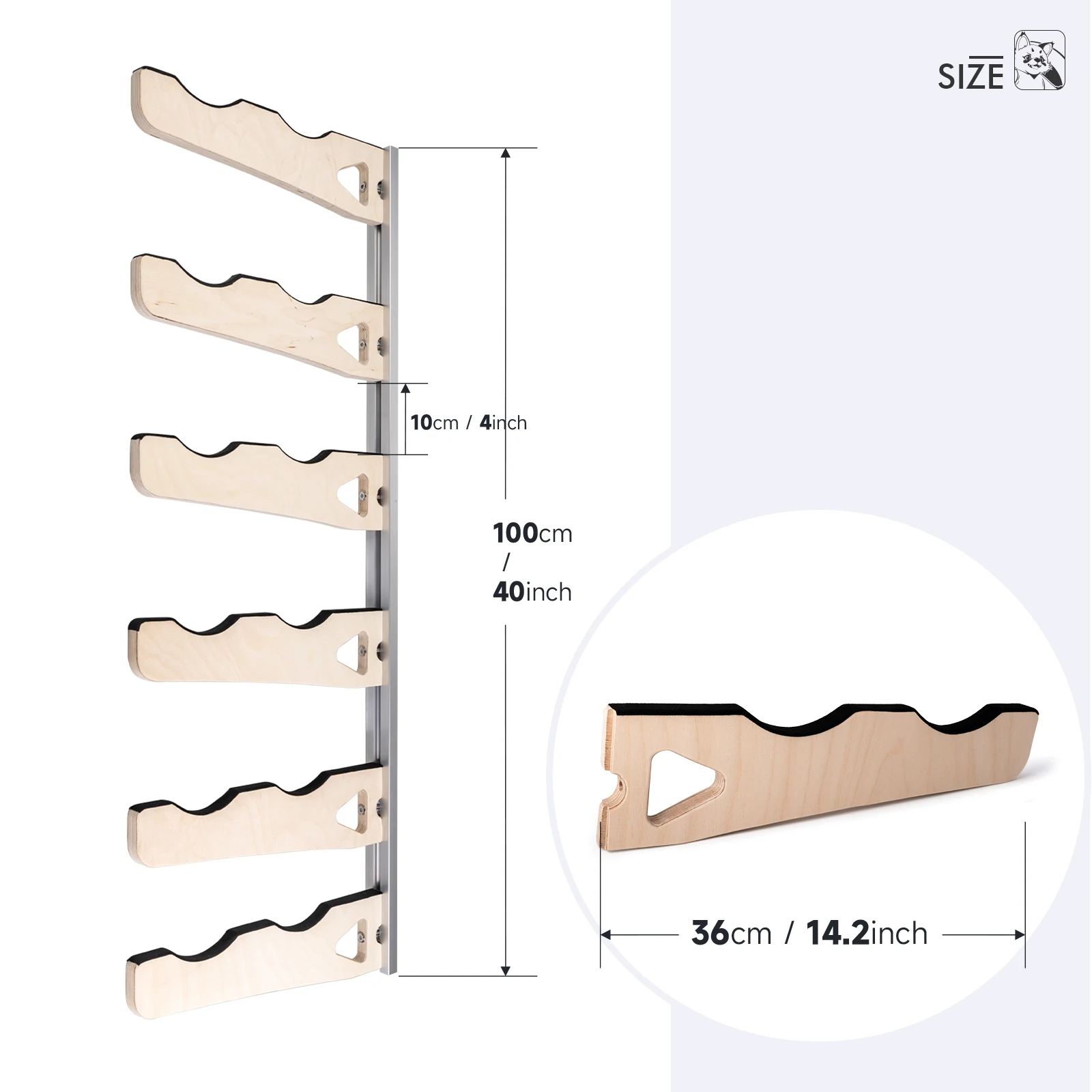 FOSHIO 비닐 거치대 보관 랙, 창문 색조 벽지 테이프 데칼 디스플레이, 나무 스탠드 차고 자동차 필름 롤 랩 정리함 도구