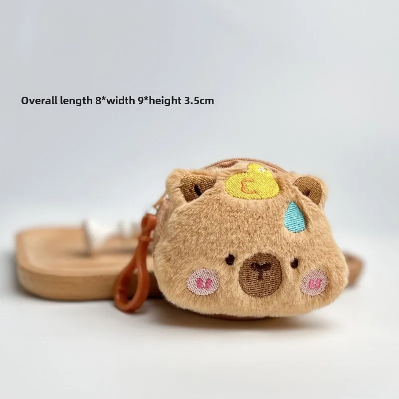Creative Capybara Anime Plush Coin Purse Fashion Kawaii Mini Round Cartoon Bags Pendant