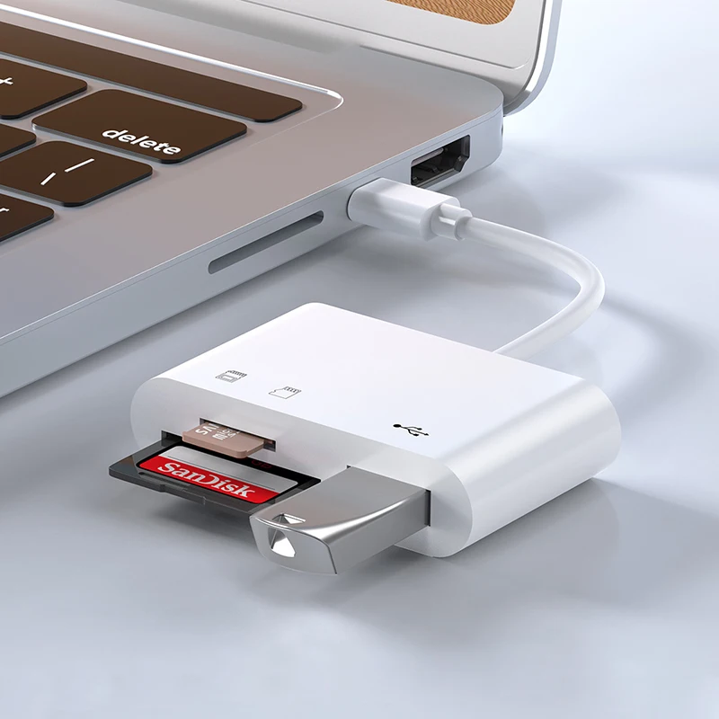 OTG 2.0 Type C Card Reader Adapter for Macbook PC USB-C Android Phone Laptop PC Notebook Micro SD TF USB Disk Memory Card Reader 3