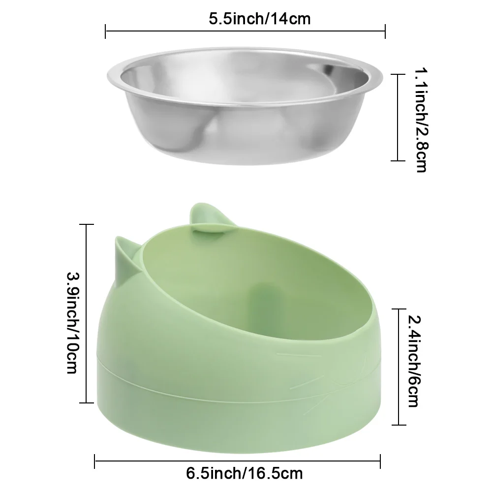 Title 6, 1pc Cat Bowl Lovely Creative Inclined Kitten Pu...
