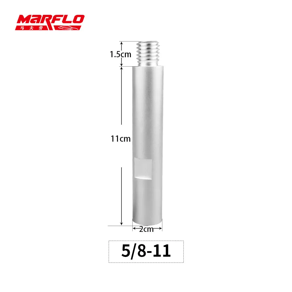 5/8-11 Marflo Aluminium Rotary Extension Shaft Set Connector Adapter Angle Grinder Rotary Polisher Extension Bar Connecting Rod