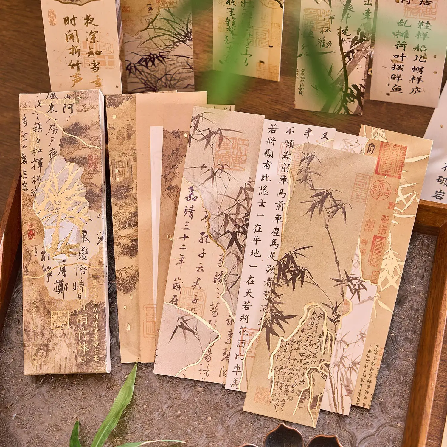 30 pcs Chinese style Bronzing bookmark Decorative paper Scrapbooking Set