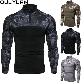 Oulylan Military Shirt Safari Cargo Multicam Airsoft Paintball Tactical Hunting Clothes T Shirt Men Army Shirts Camo Shirt 1