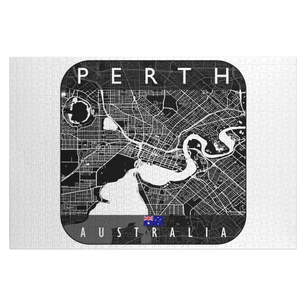 PERTH MAP AUSTRALIA Jigsaw Puzzle Custom Child Gift Jigsaw Custom Toddler Toys Wooden Boxes Puzzle