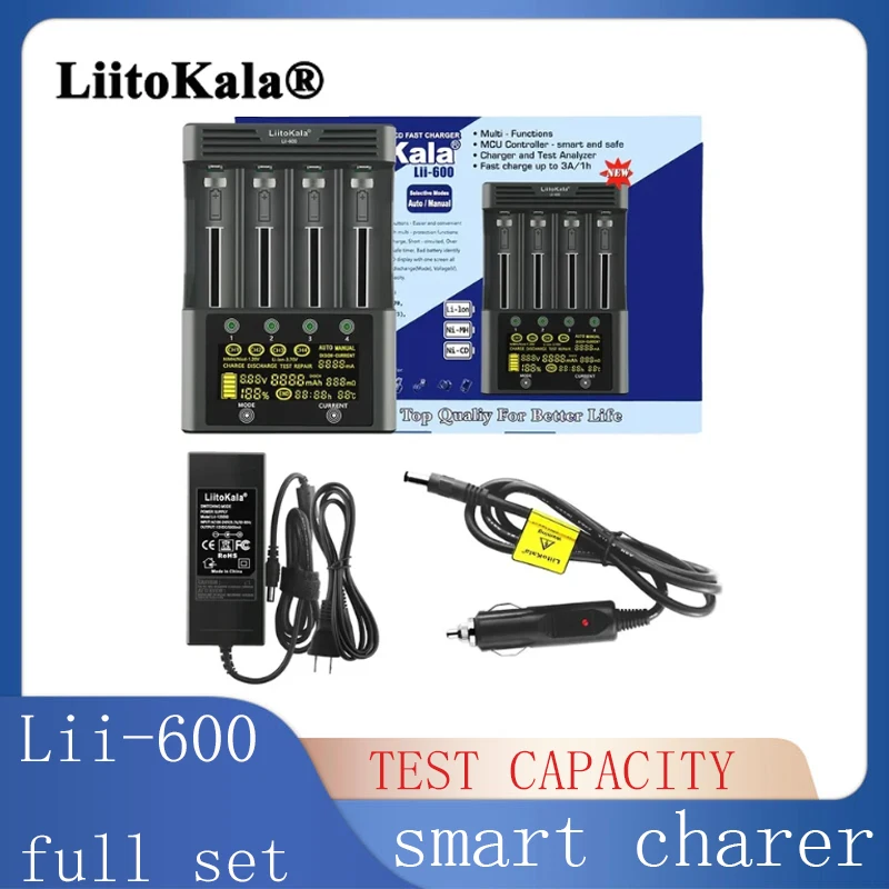 

Lii-500S Lii-600 Lii-500 Liitokala Battery Charger,3.7V 18650 26650 18350 16340 18500 14500 1.2V AA AAA LCD Smart Charger