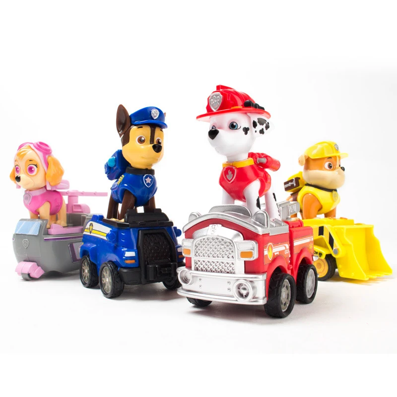 Paw Patrol Action Figure Chase Skye Car Toy Patchwork Blocks Fire Fighting Inertia Taxiing Car Fall-resistant Boy Gift