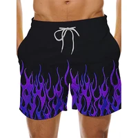 Summer Ethnic Style Beach Shorts Colorful Flame 3D Print Men Women Holiday Trunks Casual Board Shorts Swimwear Kids Men Clothing 1