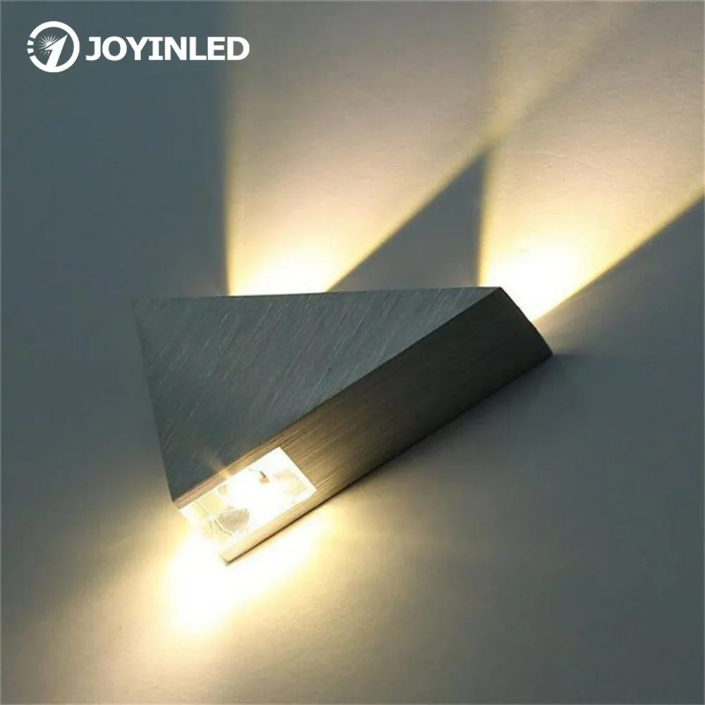 

LED 3W 110V 220V Aluminum Wall Lamp Luminaire Wall Sconce Triangle Modern Design Wall Light for Bedroom Home Lighting Decor