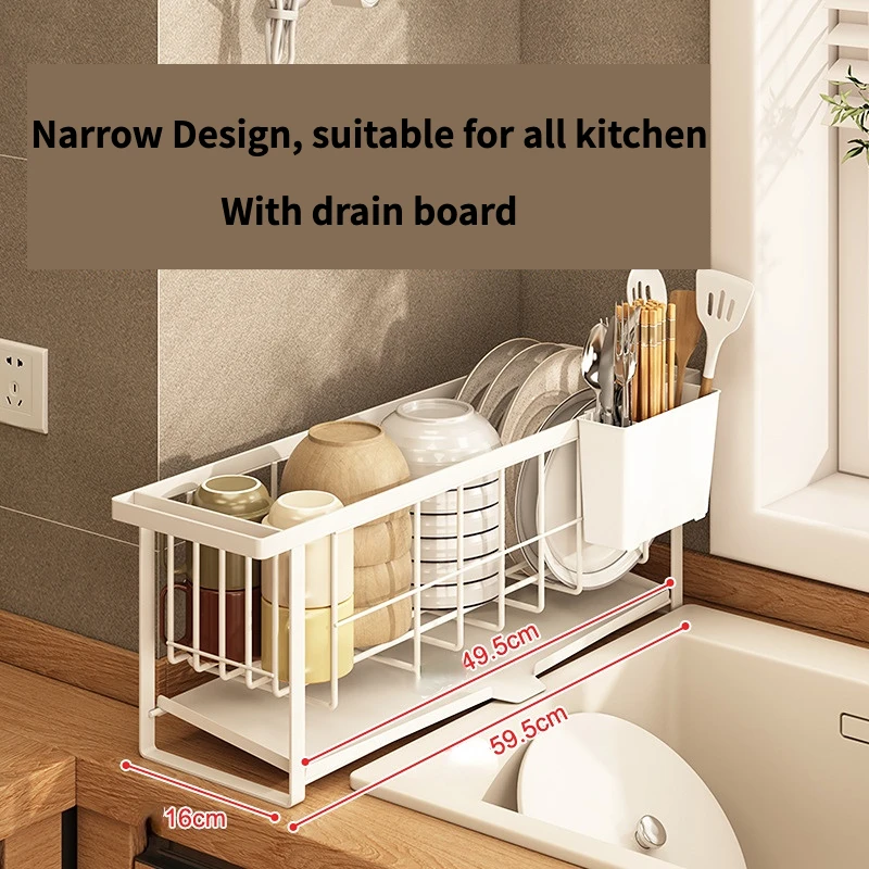 Space Saving Dish Drying Rack for Kitchen Counter, Durable Drying Rack with  a Cutlery Holder for Dishes, Knives, Spoons, Forks - AliExpress