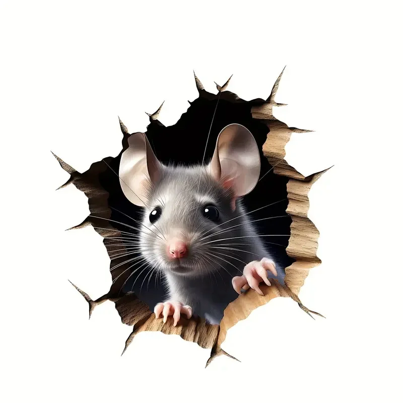 3D Mouse Toilet Wall Stickers Vinyl Stickers For Home Cabinet Door Refrigerator Car Decoration Art Wallpaper