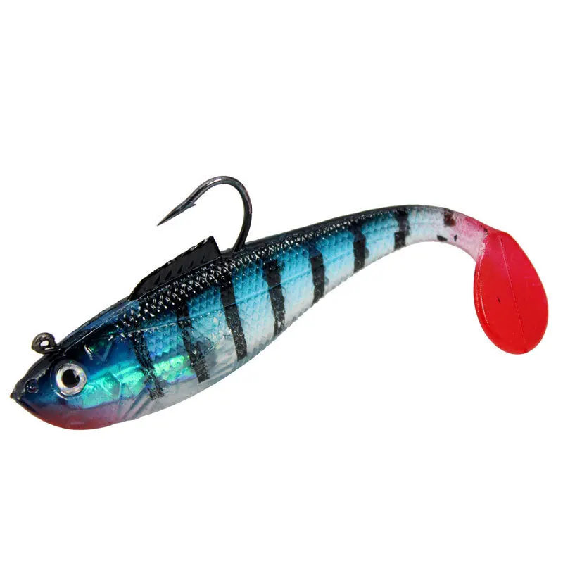 ALASICKA 5/8.5/11.5CM Head Soft Bait T tail Wobbler Fishing Lure Pesca Carp Bass Artificial Rubber Bait Swimbait Fishing Tackle