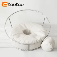OTAUTAU Portable Round Pouf chair Rack Bean Bag Cover Without Filler Newborn Photography Accessories Props Ottoman Puff DDSY001T 4