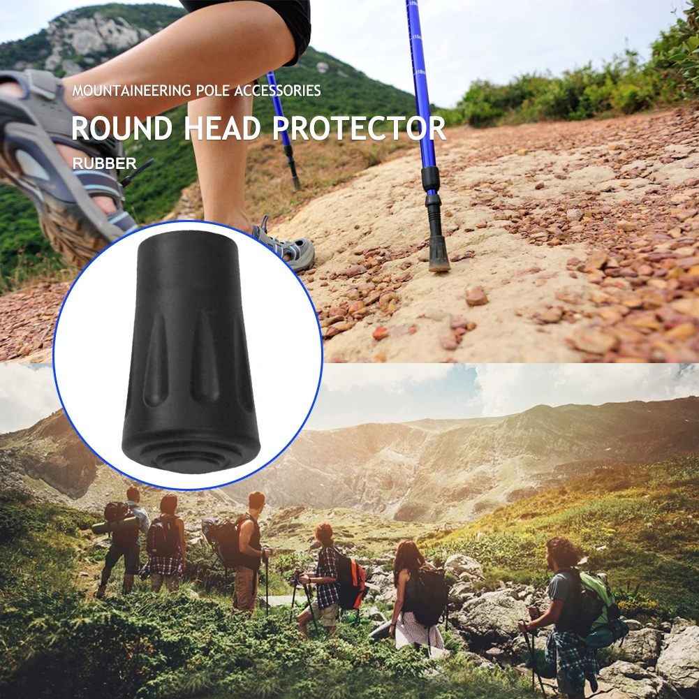 6pcs Trekking Sticks Protector Cap Tip Non-slip Hiking Stick Replacement Tips Buffer Lightweight for Climbing Hiking