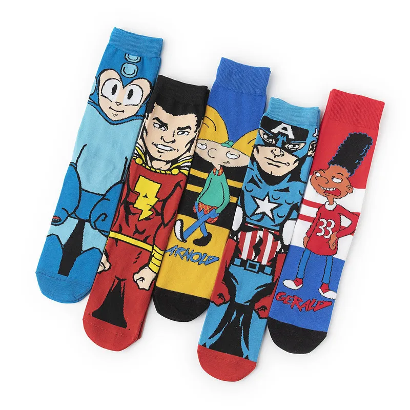 Anime Funny Socks Cosplay Superhero Cotton Cartoon Personality Socks Trend Stockings Adult Comics Party