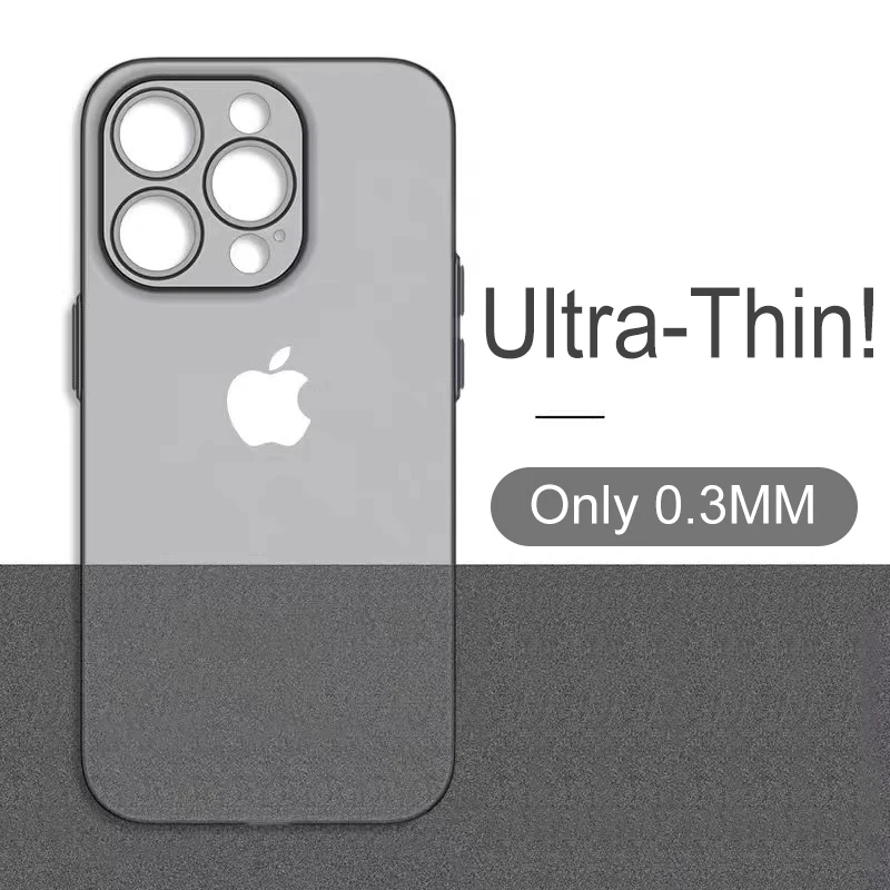 Ultradünne, matte, durchscheinende Hülle für iPhone 16, 17, 15, 14, 13, 12 Mini 11 Pro X Xr Xs Max Plus SE, klare, weiche, harte Rückseite, schlanke Abdeckung