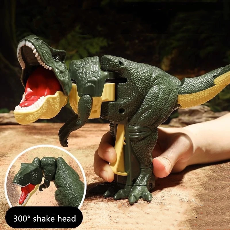 

Fun Pressing Tyrannosaurus Rex Shaking Head Dinosaur Toy Children's Decompression Telescopic Trick Funny Simulation Animal