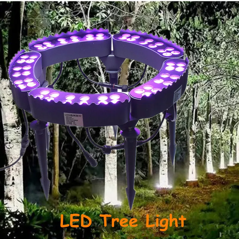 LED Ring Tree Light Outdoor Waterproof Lamp Lanterns Patio Villa Garden Lighting Shine Colorful Surrounding Tree Spotlight 12v