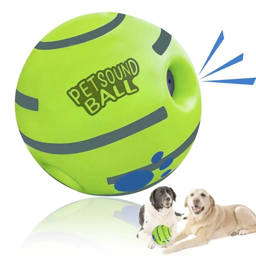 New Rolling Sound Ball Interactive Dog Chew Toys Colore Verde Giggle Ball Safe Dog Squeaky Puppy Puzzle Toy 3 Size