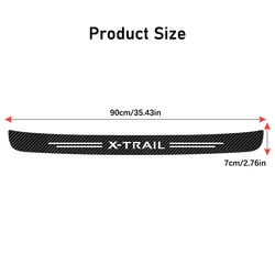 90cm Carbon Leather Fiber Car Trunk Sill Plate Sticker - Rear Bumper Pedal Protector Pad (X - TRAIL)
