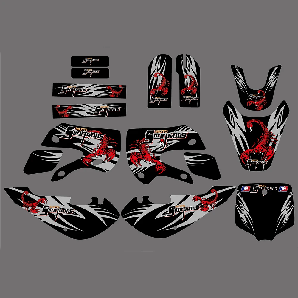 Scorpions New Style Team Graphics Backgrounds Decal Stickers Kits For Kawasaki Klx 110 65 Style Pit Dirt Bike Black White Decals Stickers Aliexpress
