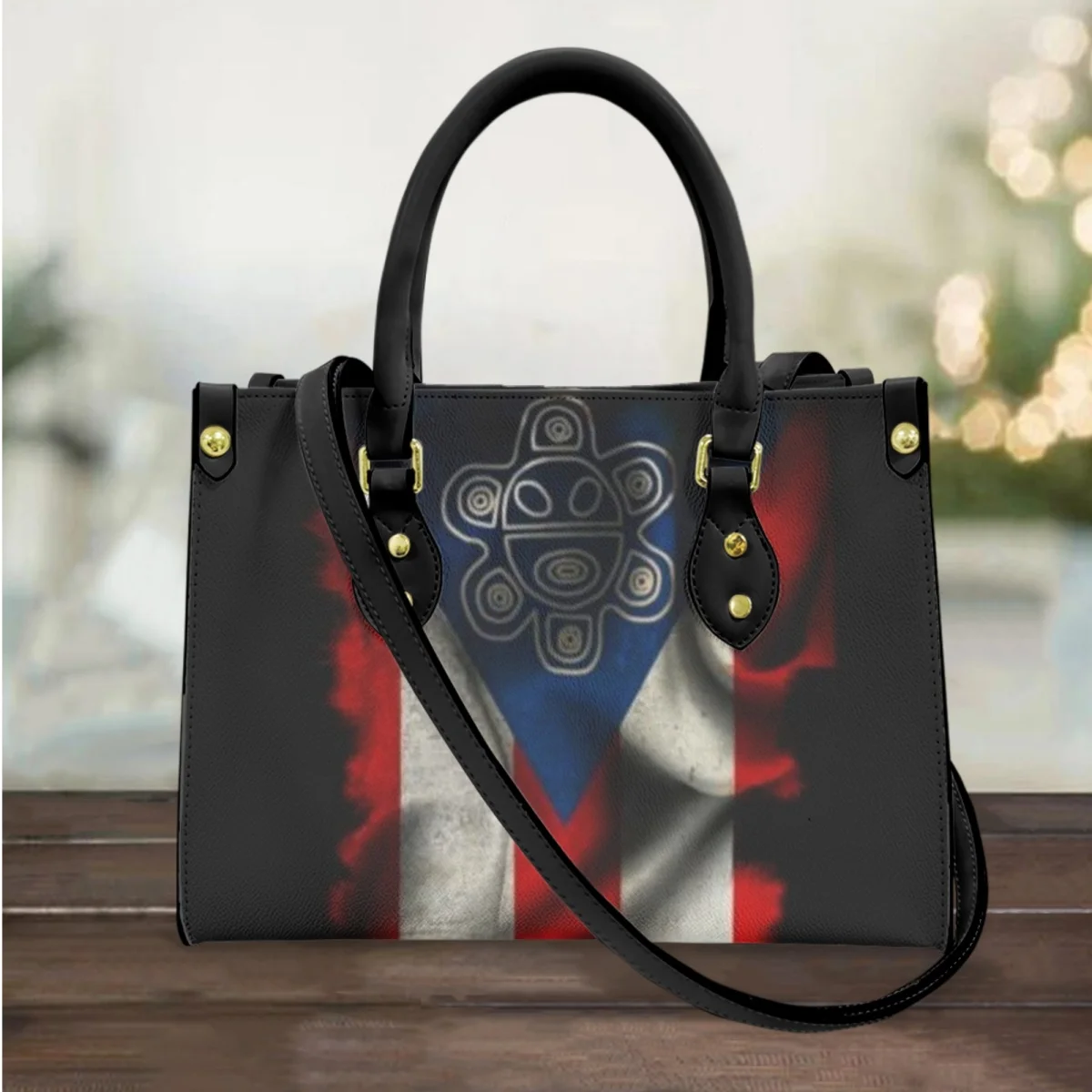 

FORUDESIGNS Women's Bag Puerto Rico Flag Design Ladies PU Handbag Fashion Shoulder Bags Female Fashionable Hand Bag Bolsa