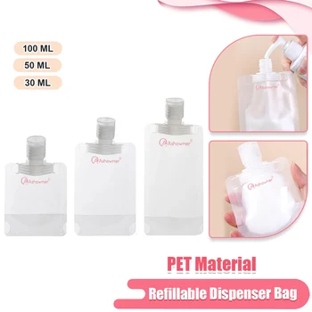 리퀴드 로션 휴대용 디스펜서 백, 재사용 가능, 여행용 포장 백, 샴푸 화장품 보관 용기, 30 ml, 50 ml, 100ml