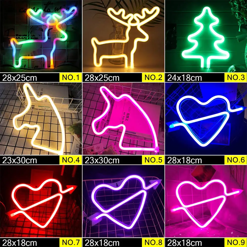 Wholesale LED Neon Night Light Sign Wall Art Sign Night Lamp Xmas Birthday Gift Wedding Party Wall Hanging Neon Lamp Home Decor potato night light Night Lights