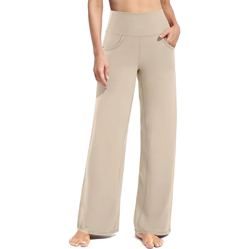 High Waist Yoga Pants Straight Leg Women's Sports Casual Loose Wide Leg Pants