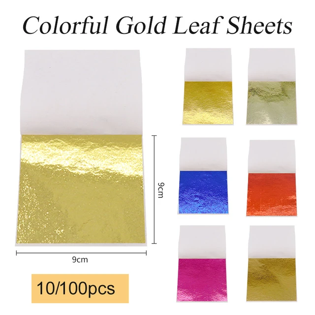 100 Gold Leaf Sheets, Gold Leaf Foils, K Gold Foil Sheets,gilding
