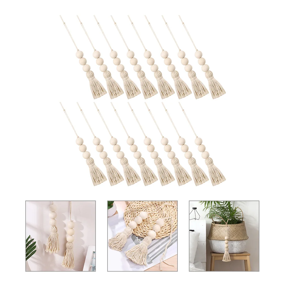 

Boho Christmas Ornaments Hanging Cotton Rope Decoration Tree Decorations Bead for Home