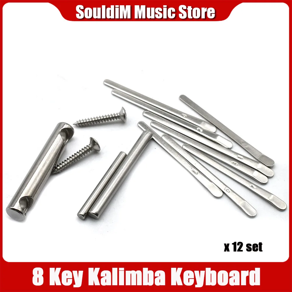 

12set 8 Keys Kalimba Thumb Piano Lettering Keyboard Stenciled Scale Identification Musical Instrument Replacement Parts