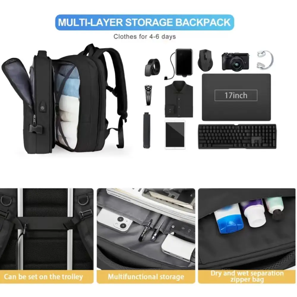 Men's backpack multifunctional travel bag vacuum compression waterproof business travel new computer backpack large capacity