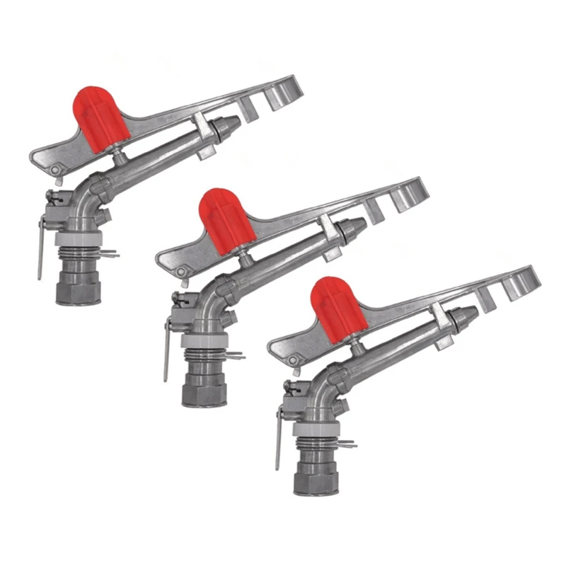 

3X Zinc Alloy Nozzle Irrigation Sprinkler Water System 360 Degrees Adjustable Rain Spray Field Sprinklers 1.5 Inch