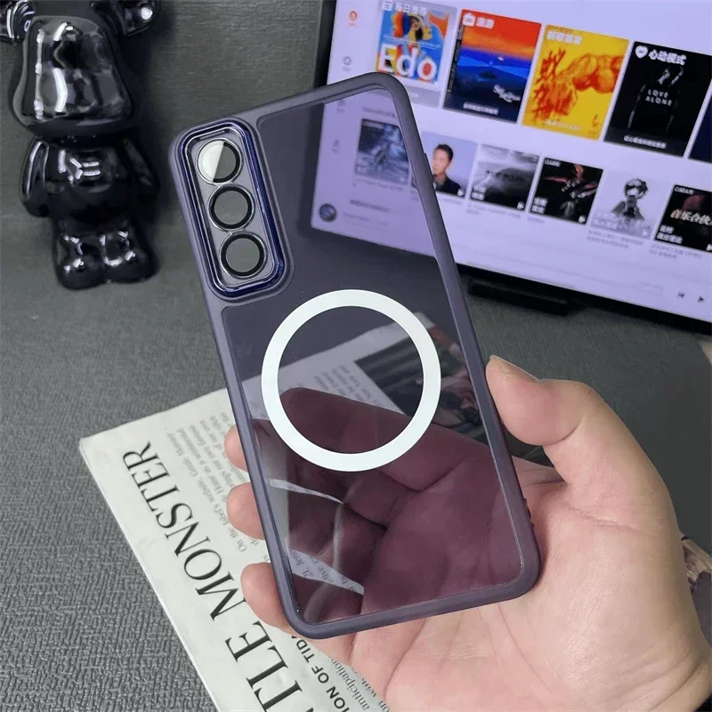 Transparent Shockproof Magnetic TPU Phone Case with All-Inclusive Lens Protection