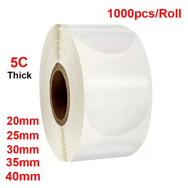 1000PCS Transparent Selfadhesive Sealing Stickers 20mm/25mm/30mm/40mm
