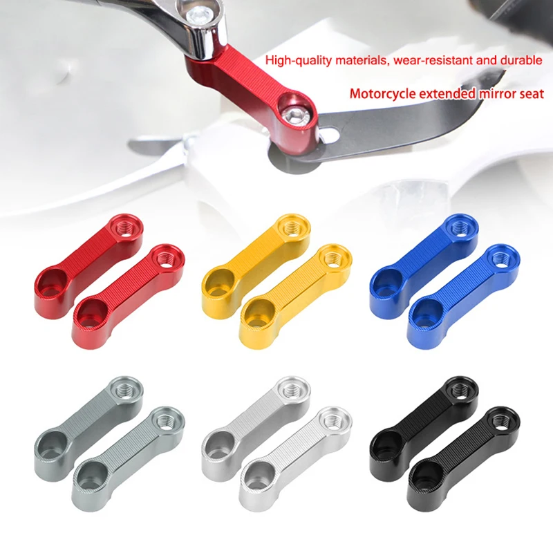 Motorcycle Rearview Mirrors Motorcycle Mirror Motorcycle Mirrors Motorcycle Mirror Mount Motorcycle Mirror Bracket 8mm 10mm Extension Universal Adapter Aluminum Alloy Base Screw Bracket Motorbike Accessories