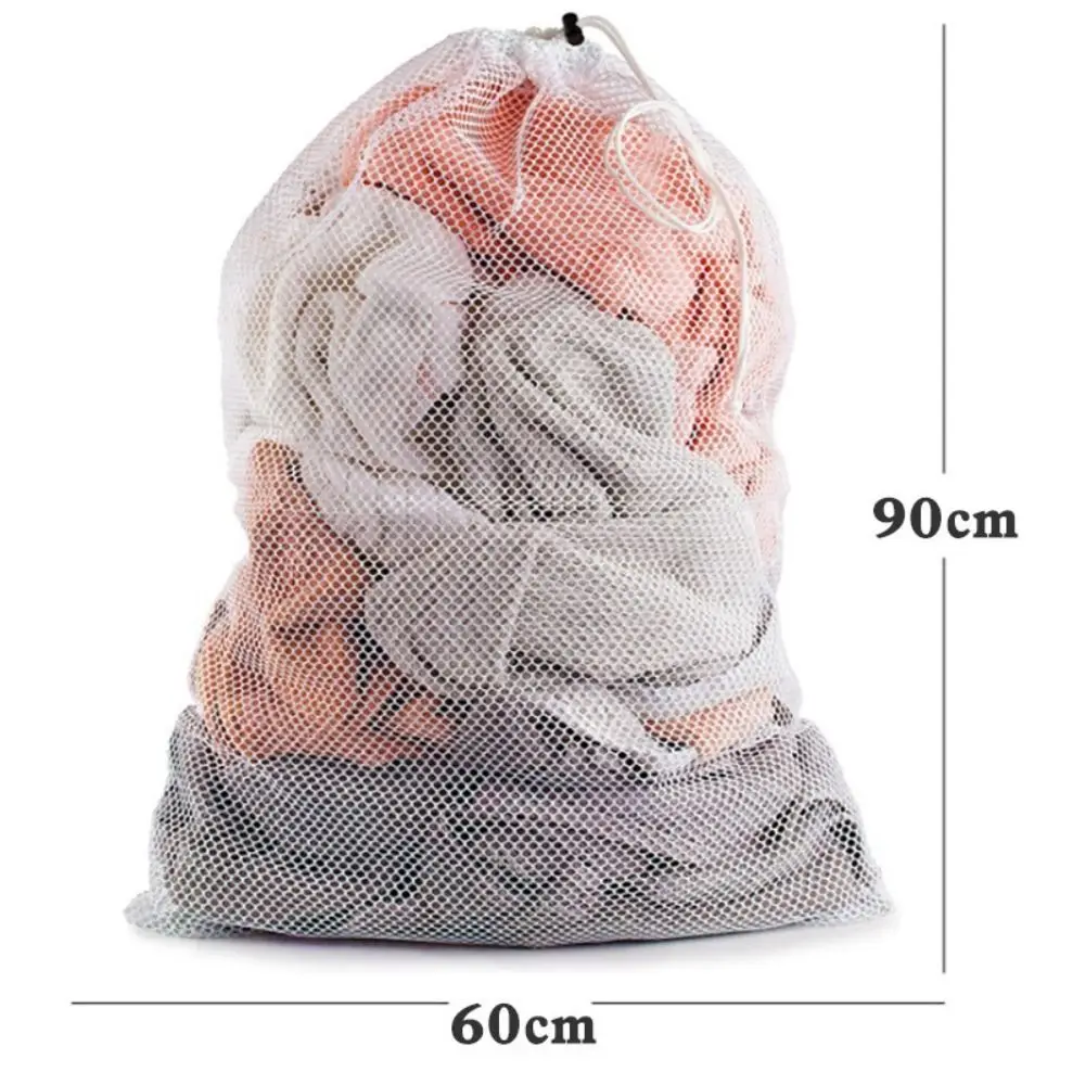 Creative Large Size Storage Laundry Mesh Bag Useful Large Organizer Net Drawstring Wash Sack Washing Laundry Bag Clothes Bags 6