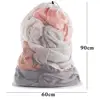 Creative Large Size Storage Laundry Mesh Bag Useful Large Organizer Net Drawstring Wash Sack Washing Laundry Bag Clothes Bags 6