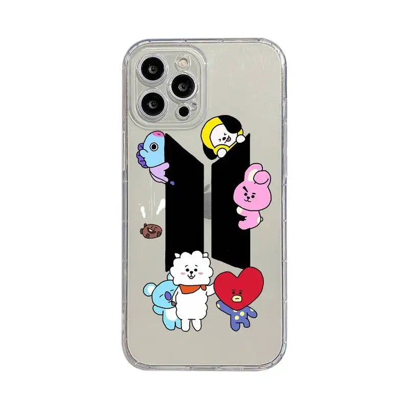 BT21 Official Merchandise for iPhone 14 Plus Case with Card Holder Mirror Shockproof Protective Thin Slim Hard PC Back Cover Phone Case 6.7 inch