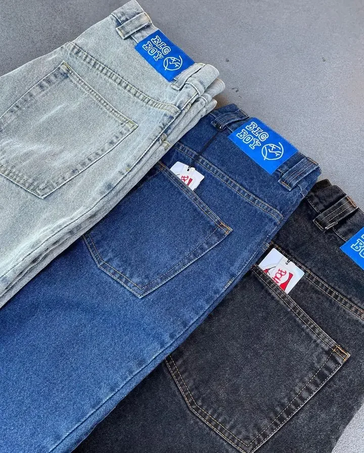 Hip Hop Polar Big Boy Jeans Y2K Pantaloni Della Tuta Cartoon Ricamo Retro Blue Baggy Jeans Uomo Donna Moda Casual Pantaloni Larghi